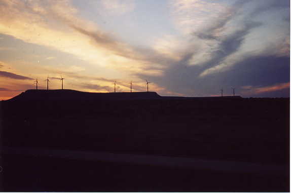 Sunset with windmills